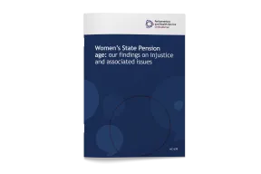 Report Cover for the State Pension age stage two and three.